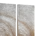 Modern Abstract Triptych Wall Art with Textured Silver Gold Gradient Design 3d model