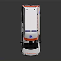 White Mercedes Ambulance With Red Stripes Blue Emergency Lights And Medical Emblem