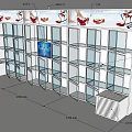 Modern White Display Shelves With Multiple Layers For Shoe Showcase And Digital Screen 3d model