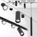 Modern Black Adjustable LED Recessed Downlights And Track Spotlights For Home Interior