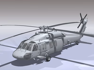Military Utility Helicopter Featuring Main Rotor Tail Rotor and Fuselage Design 3d model