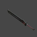 Detailed Metal Sword With Red Rope Handle And Sleek Blade Craftsmanship Design