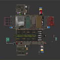 Colorful Layered Modular Architectural Structure With Small Rooms Balconies And Green Plants