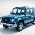 Blue Classic Off Road SUV With Shiny Exterior And Modern Wheel Design