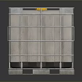 Industrial Storage Tank With Square Structure Metal Frame Yellow Lid And Pallet Base