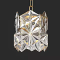 Geometric Crystal Chandelier With Faceted Design And Gold Accents For Modern Spaces