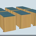 Durable Industrial Equipment Storage Containers With Brown Bodies And Blue Tops Arranged In Rows
