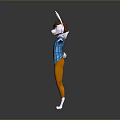 Rabbit Character In Blue Plaid Shirt And Orange Pants With Arms Outstretched