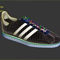 Classic Black Sneakers With White Stripes And White Sole Design