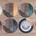 Stylish Round Rugs with Geometric Patterns and Colorful Designs for Home Interior Decor