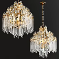Modern Crystal Chandeliers With Glass Pendants And Metal Frame Design