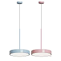 Modern Round Pendant Lights With Assorted Colors And Sleek Minimalist Design 3d model