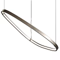 Modern Double Ring Pendant Light With Metallic Frame And Hanging Cables 3d model