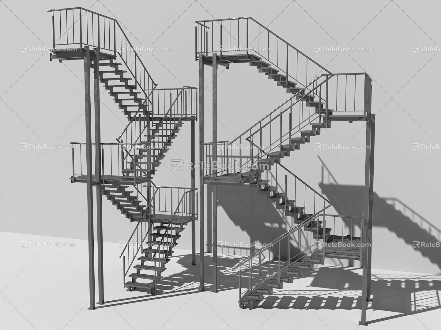 Stairs Steel Structure Stairs Iron Stairs Vertical Passage Outdoor Stairs Combination Stairs Assembly Stairs Construction Stairs Construction Passage 3d model