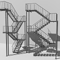 Stairs Steel Structure Stairs Iron Stairs Vertical Passage Outdoor Stairs Combination Stairs Assembly Stairs Construction Stairs Construction Passage 3d model