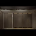Modern Public Restroom Design With Wooden Stalls Gray Walls White Urinals And Soft Lighting