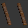 Two Brown Hand Rolled Cigars With Textured Surface On White Background