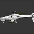 Modern Gray Helicopter With Rotors Cockpit And Fuselage Design Details