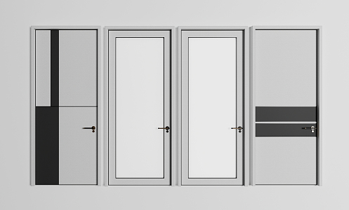 Modern swing door single door kitchen and bathroom door 3d model