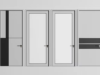 Modern swing door single door kitchen and bathroom door 3d model