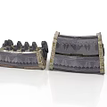 Castle Style Architectural Models With Stone Decorative Patterns And Layered Design