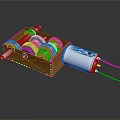 Mechanical Gear System With Wooden Frame Yellow Gray Gears White Motor And Wires