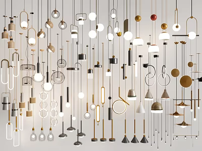 Diverse Modern Pendant Lights with Unique Design Styles and Shapes 3d model