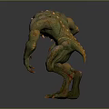 Reptilian Humanoid Game Movie Character With Scaly Skin Sharp Claws Open Mouth And Aggressive Stance