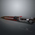 Advanced Futuristic Sci Fi Dagger Weapon With Red Accent Lines And Metallic Mechanical Design 3d model