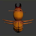 Orange Insect 3D Model With Segmented Body Antennae And Shiny Legs On Dark Background 3d model