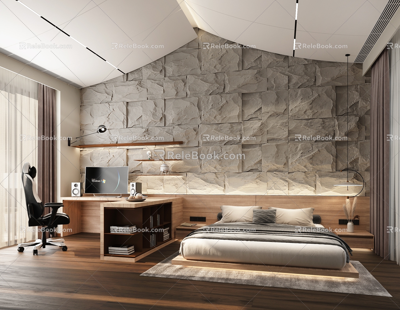 Modern Bedroom Hilltop Home Bedroom 3d model