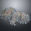 Colorful Mixed Small Objects Pile Forming Mound With Diverse Shapes And Sizes