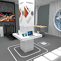 Huawei Store Interior With Display Counters Product Posters And Modern Design 3d model
