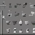 Projection Surveillance Camera Various Types Models And Designs For Security Systems 3d model
