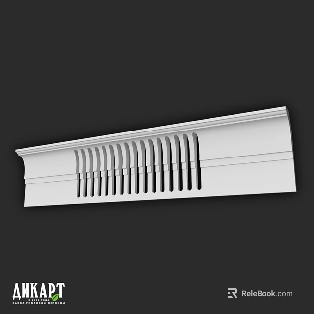 Elegant White Ornamental Architectural Component With Vertical Grooves For Interior Design 3d model 