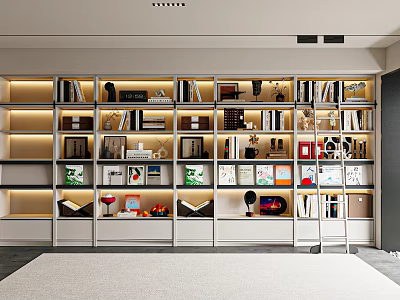 Modern Bookcase Full Wall Bookcase Study Bookcase Children Bookcase 3d model
