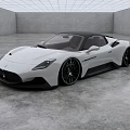 White Convertible Sports Car With Black Roof Sleek Design And Black Wheels
