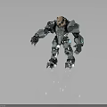 Muscular Bear Character In Shiny Silver Armor As Fantasy Warrior With Metallic Build