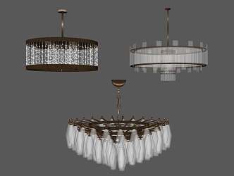 Metal iron chandelier 3d model