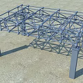 Steel Space Frame Truss Structure With Support Columns For Building Construction