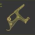 Antique Bronze Household Tool With Hook Ring And Decorative Holes Vintage Green Patina Finish Design