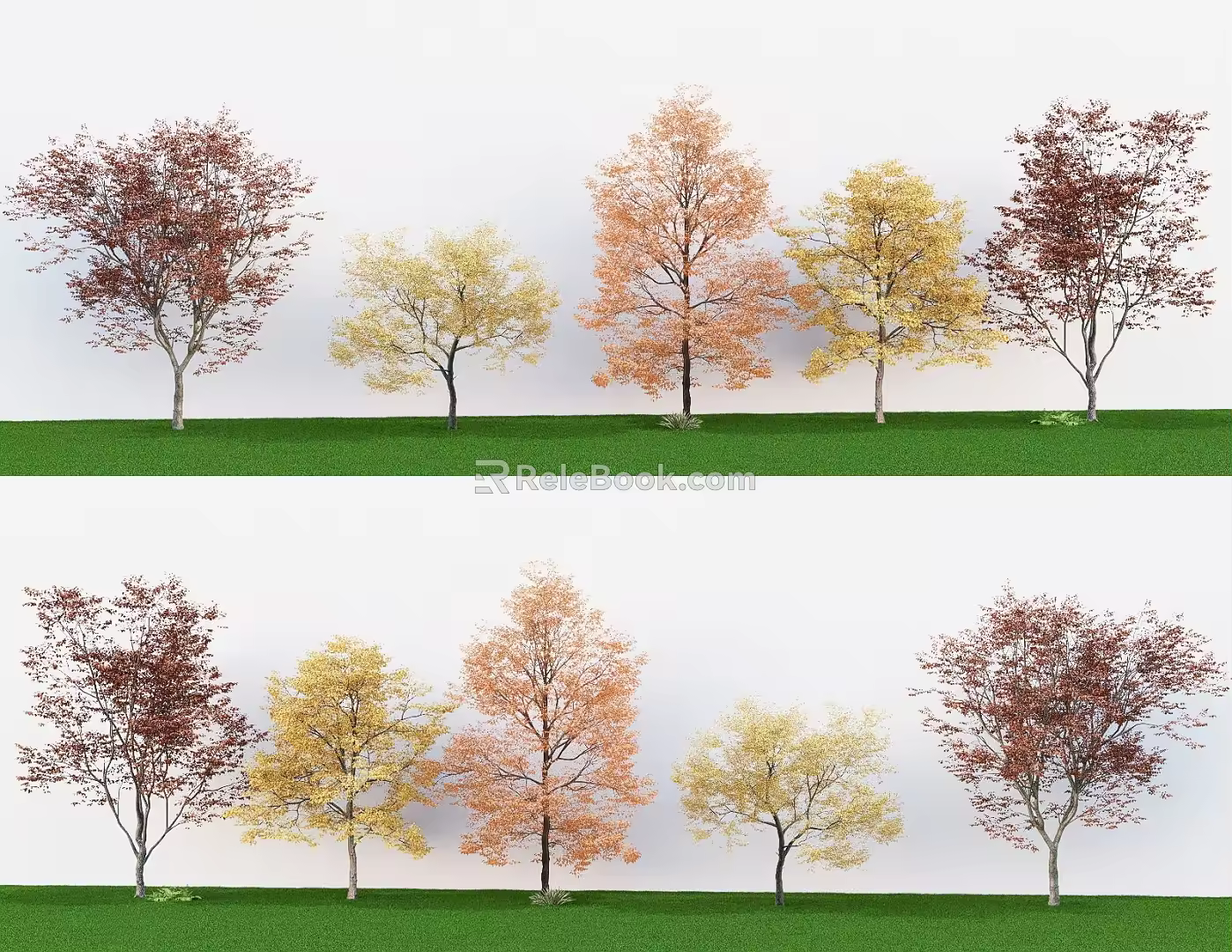 Landscape Tree Courtyard Tree Street Tree Garden Tree Red Leaf Tree Yellow Leaf Tree 3d model