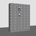 Modern Multiple Compartment Storage Locker with Digital Screen and Control Panel for Secure Storage 3d model