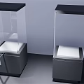 Modern Display Cabinets With Transparent Glass And Black Base For Showcasing Items 3d model