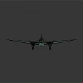 Vintage Green Military Airplane With Dual Propellers And White Cross Wings