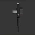 Futuristic Tactical Weapon With Long Barrel Gray Body And Silver Components
