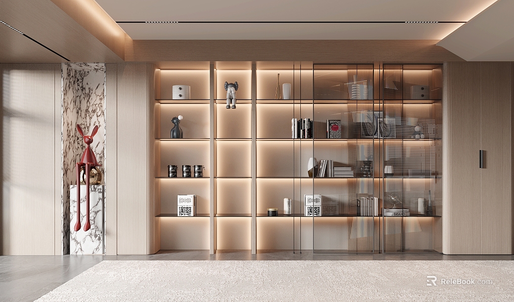 Decorative Cabinet Bookcase Display Cabinet Storage Cabinet Storage Rack texture