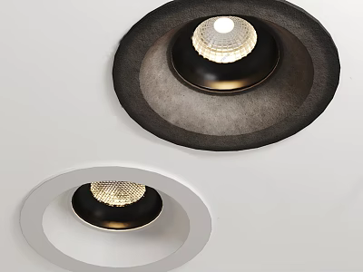 Modern Anti Glare Recessed Downlight Spotlights With Black And White Trim 3d model