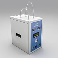 Industrial Equipment With White Body Blue Control Panel Digital Display And Top Metal Tubes