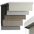 Modern Home Window Blinds In Various Colors With Slats And Control Chains 3d model